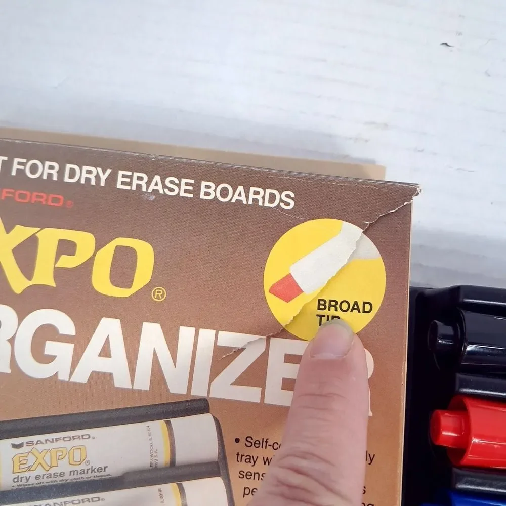 Vintage EXPO Dry-Erase Markers 6 Pack‎ Organizer Sanford 83056 Broad tip POTENT